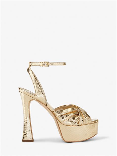 michael michael kors women's selena platform sandals|michael kors sandals with heel.